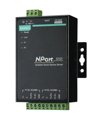 Переходник MOXA NPort 5232I. 2 порта RS-422/485. 1 порт 10/100BaseTX. дополнительная изоляция до 2 кВ