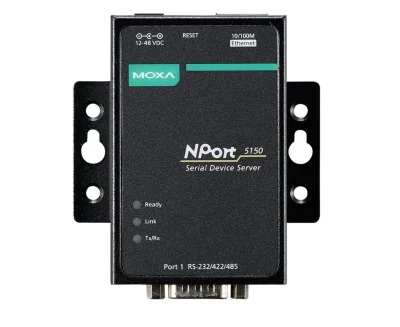 Переходник. преобразователь MOXA NPort 5150. 1 порт RS-232/422/485 (DB9M). 1 порт 10/100BaseTX