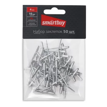Заклепки4мм,10мм,нерж.покрытие,алюминий,50шт,Smartbuytools 2